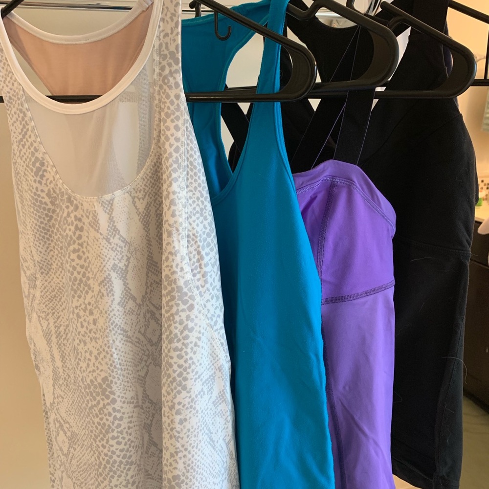 Lot of 4 size 6 Lululemon Tanks